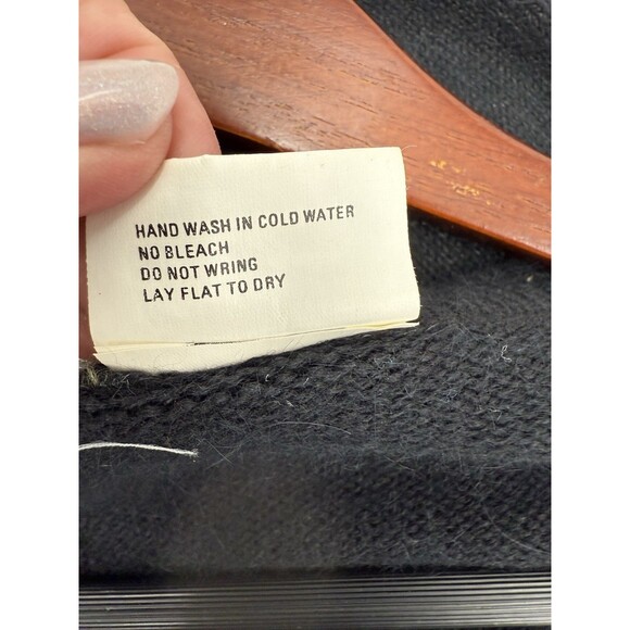 VINTAGE MADELEINE Black Angora Blend Cardigan Sweater Gold Sequins Womens MEDIUM - Picture 9 of 11